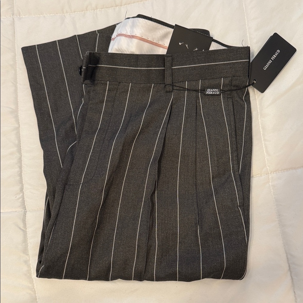 Gray Pinstripe Pants by Gianni Feraud